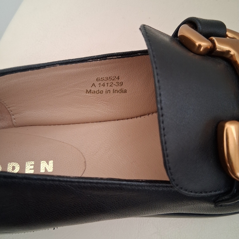 Boden Black Flats with Gold Accent Iris Snaffle - Picture 5 of 11